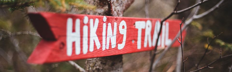 Hiking trail sign