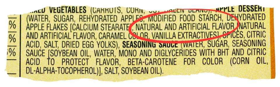 Natural vs artificial flavour