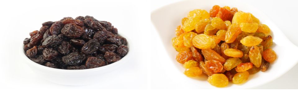 Raisins vs sultanas