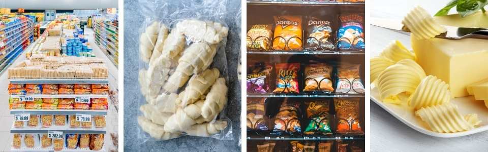 Foods containing hydrogenated oil