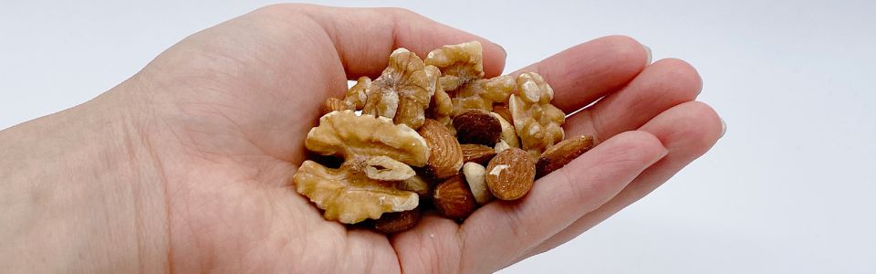 A handful of trail mix