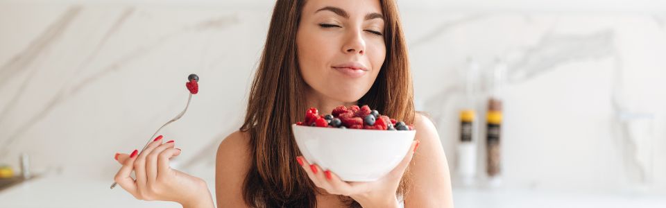 Lady enjoying food