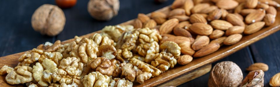 Almonds and walnuts