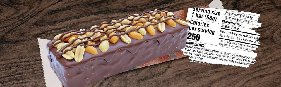 Protein bar food label